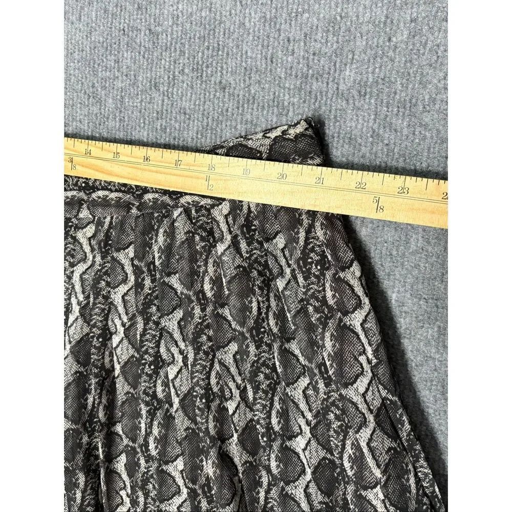 Rachel Roy 3X Gray Snake Print Pleated A-Line Skirt Plus Size Pull On Midi - Picture 7 of 8